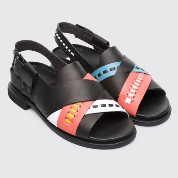 Camper Shoes - Camper Twins Mismatch Sandals Women Size 39 US 9 Leather Asymmetric Black